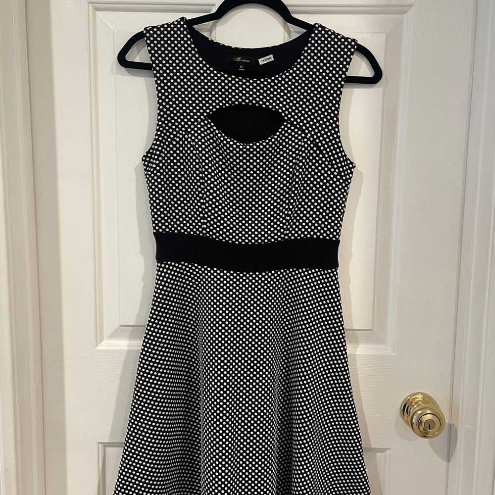 Elegant Black and White Polka Dot Dress